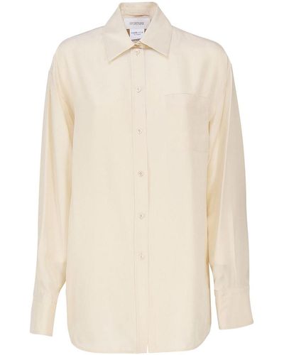 Sportmax Long Habotai Silk Shirt - White