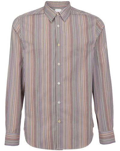 Paul Smith Ed Stiped Cotton Shirt - Brown