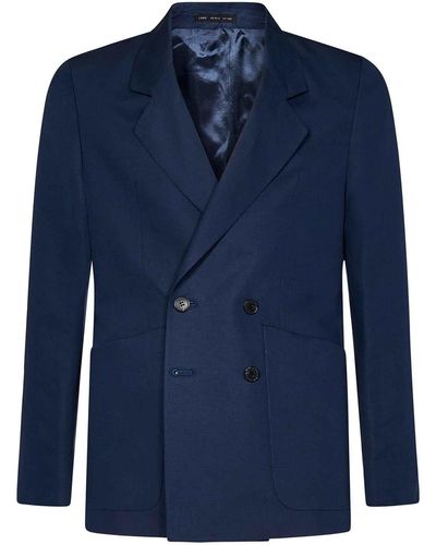Low Brand Double-breasted Loose-fit Blazer - Blue