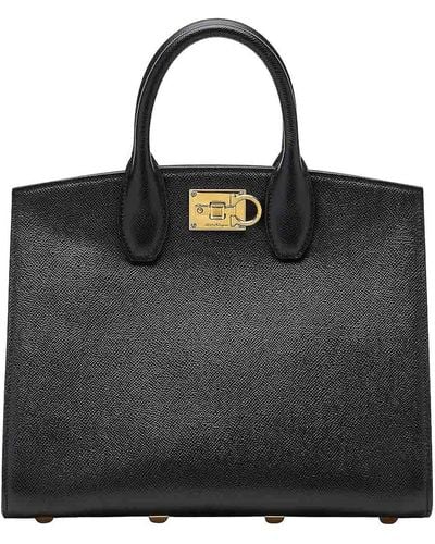 Ferragamo Logo Handbag - Black