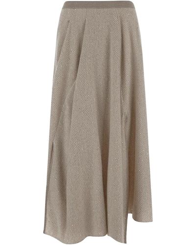Gentry Portofino Midi Skirt In - Brown