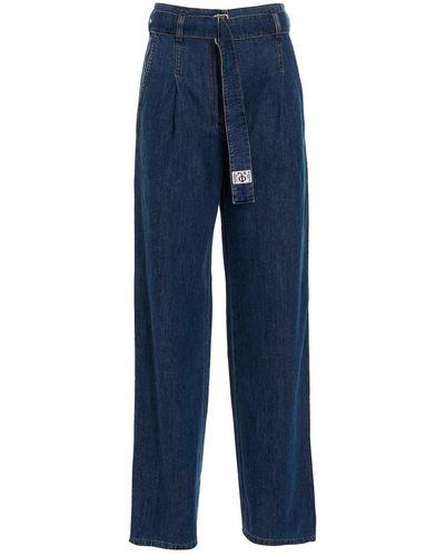 Philosophy Di Lorenzo Serafini Denim Jeans With Removable Waist Belt - Blue