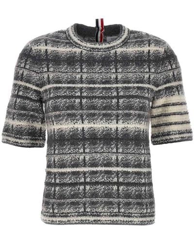 Thom Browne Tartan Sweater - Gray