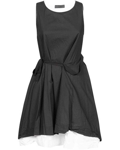 Maria Calderara Cotton Short Sculptured Dress - Black