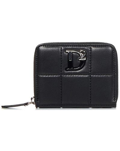 DSquared² Quilted Zipped Wallet - Black