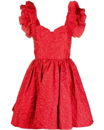Alice + Olivia Brocade Dress - Red