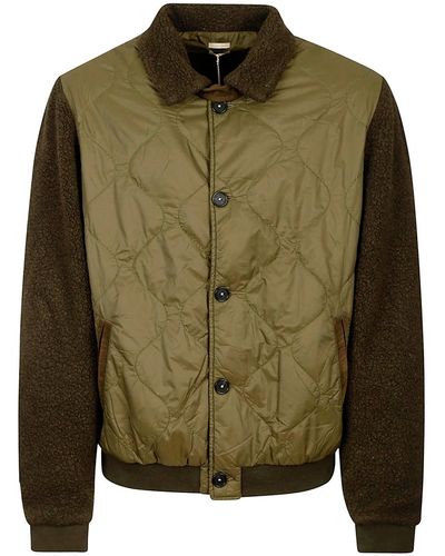 Massimo Alba Quilted Padded Bomber - Green