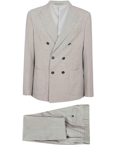 Eleventy Double Breasted Suit - Grey