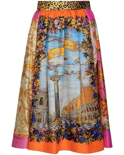 Moschino Multicolour Silk Skirt