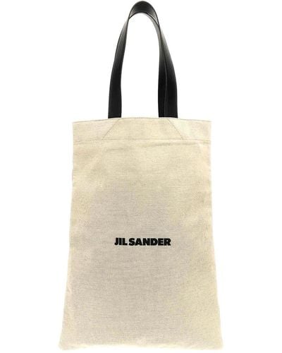 Jil Sander Flat Shopper Large Shopping Bag - Natural