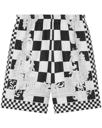 Versace Chequered Print Bermuda Shorts - Black