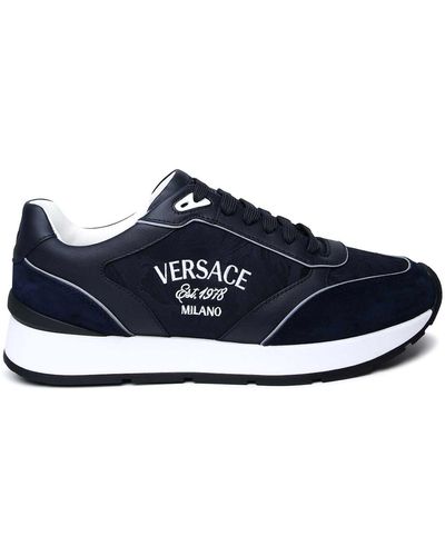 Versace Leather Trainers - Blue