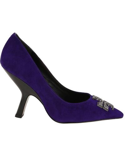 Tory Burch Eleanor Suede Court Shoes - Purple