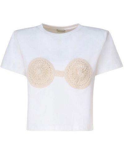 Magda Butrym T-shirt With Crochet Detail - White