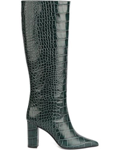 Giuliano Galiano Serena Boot In Crocodile Print Leather - Green