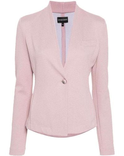 Emporio Armani Single-breasted Blazer Jacket - Pink