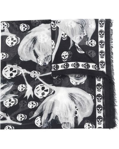 Alexander McQueen Skull-print Scarf - Black