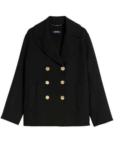 Max Mara Margot Short Wool Peacoat - Black