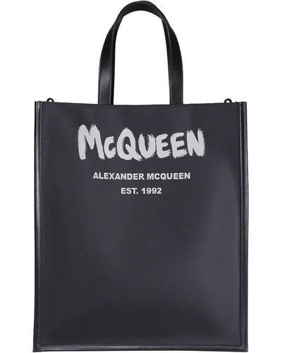 Alexander McQueen Leather Tote Bag - Black