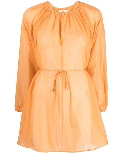 Manebí Minorca Silk-cotton Voile Dress - Orange
