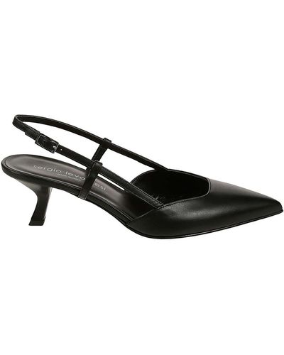 Sandales Sergio Levantesi ZEUDI4 - Cuir Noir - Talon Aiguille 10 Cm - Neuf Avec Emballage
