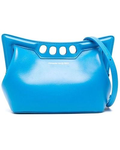 Alexander McQueen Lapis Debossed Logo Bag - Blue