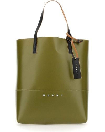 Marni Shopping Bag With Logo - Green