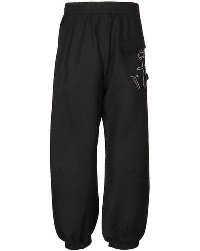 JW Anderson Trackpants With Anchor Logo - Black