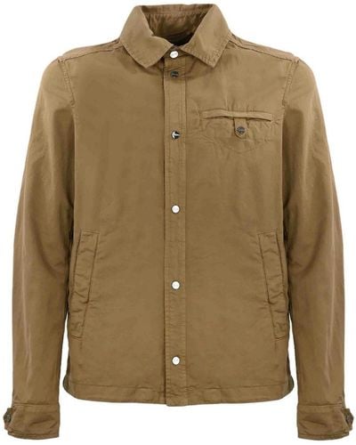Herno Jacket In Cotton And Linen Blend - Green