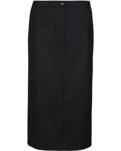 Massimo Alba Cloth Skirt With Zip Fastening - Black