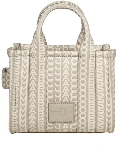Marc Jacobs Micro Tote In Monogram Leather - Natural