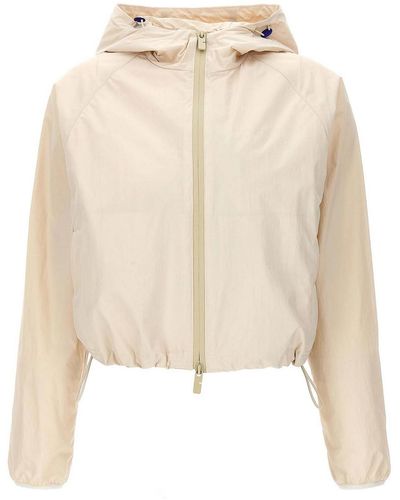 Burberry Cropped Hooded Jacket - Natural