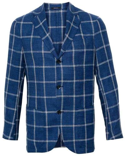 Sartorio Napoli Wool And Cotton Blend Jacket - Blue