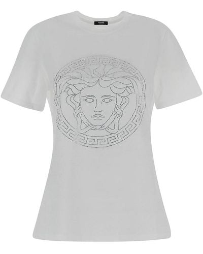 Versace T-shirt With Short Sleeves - Gray