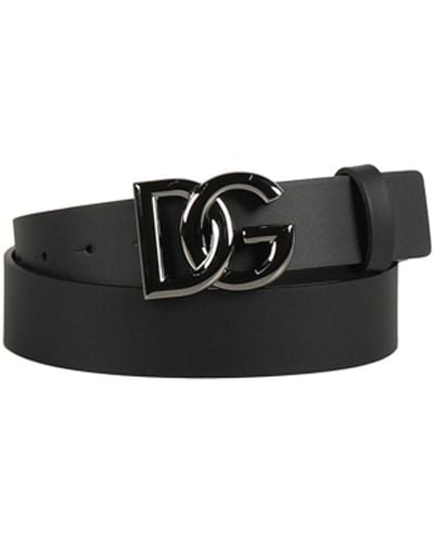 Dolce & Gabbana Logoed Bukle Belt - Black