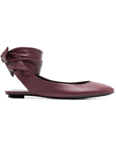 The Attico Cloe Leather Ballerina Shoes - Purple