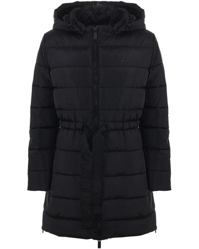 Emporio Armani Padded Coat With Removable Hood - Black