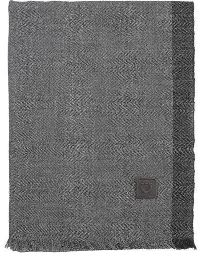 Ferragamo Scarf In Silk And Cashmere - Grey