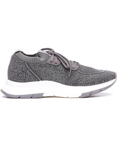 Gianvito Rossi Knitted Sneakers With Elasticized Effect - Gray