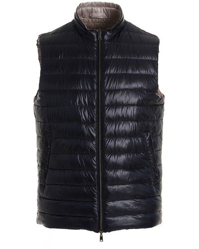 Herno Reversible Blue And Beige Quilted Ny - Black
