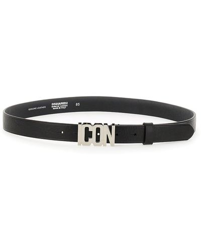 DSquared² Leather Belt - White