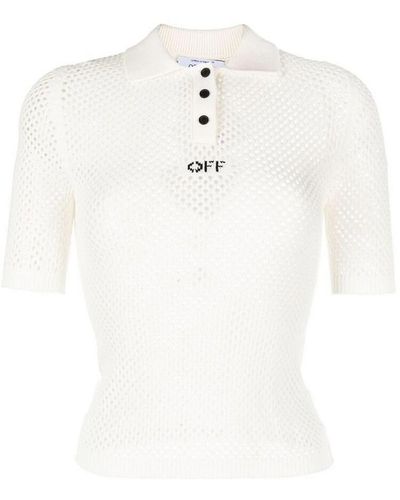 Off-White c/o Virgil Abloh Logo-intarsia Knit Top - White