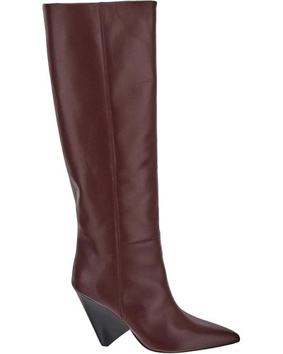 Isabel Marant Boots In Burgundy With Pointed Toe - Brown