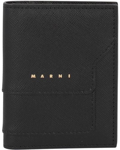 Marni Card Holder With Logo - Black