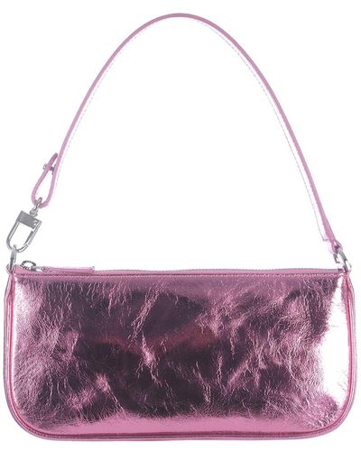 BY FAR Shoulder Bag In Metallic Leather - Purple