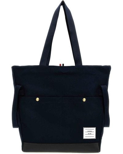Thom Browne Snap Pocket Shopping Bag - Blue