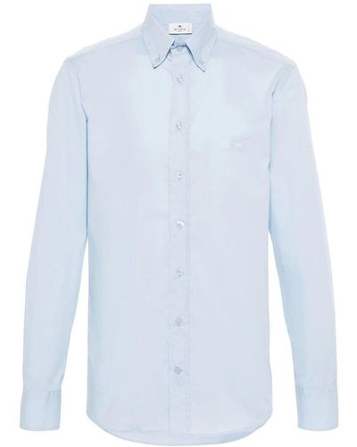 Etro Logo Cotton Shirt - Blue
