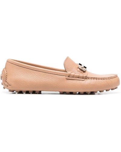 Ferragamo Gancini Leather Loafers - Pink