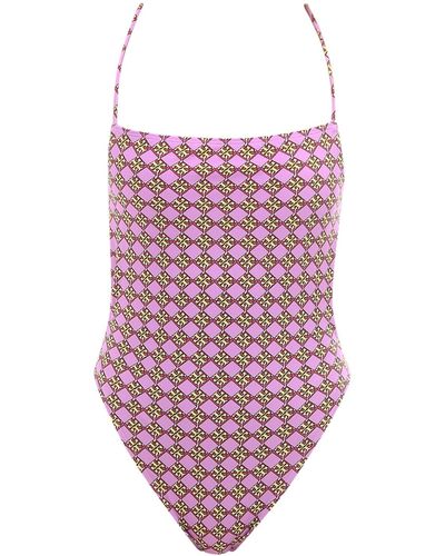 Tory Burch All-over Logo Swimsuit - Pink
