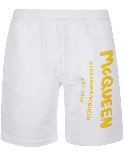Alexander McQueen Printed Shorts - White